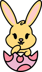 Fototapeta premium cute easter bunny in egg