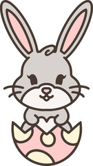 cute easter bunny in egg