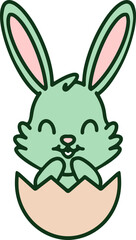 cute easter bunny in egg