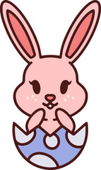 cute easter bunny in egg