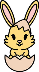 cute easter bunny in egg