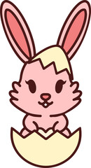 cute easter bunny in egg