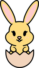 Obraz premium cute easter bunny in easter egg