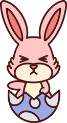 cute bunny in easter egg cartoon