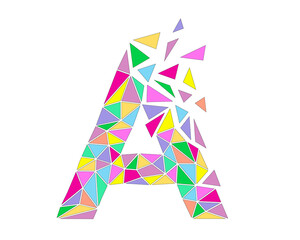 Mosaic letter A, geometrical logo, vector illustration - 731201342