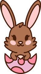 Fototapeta premium cute bunny in easter egg cartoon