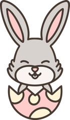 Fototapeta premium cute bunny in easter egg cartoon