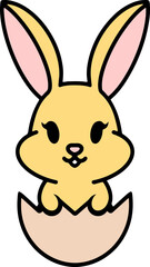 Obraz na płótnie Canvas cute easter bunny in easter egg