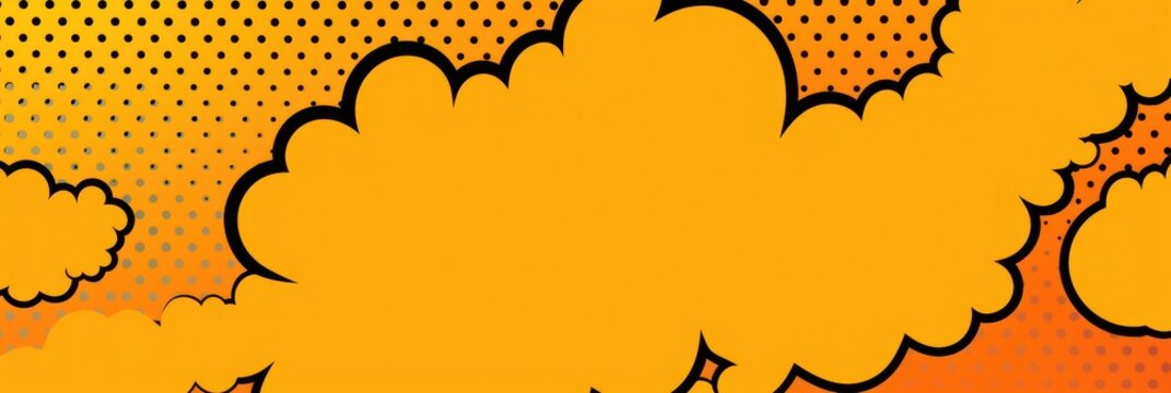 Orange vintage pop art style speech bubble vector pattern background 