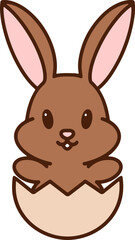 cute easter bunny in easter egg