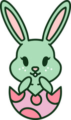 cute easter bunny in easter egg