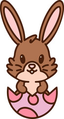cute easter bunny in easter egg