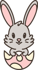 easter bunny hatching from egg