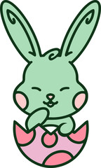 easter bunny hatching from egg