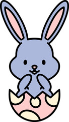 cute easter bunny in easter egg