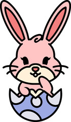 easter bunny hatching from egg