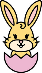 easter bunny hatching from egg