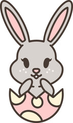 easter bunny hatching from egg