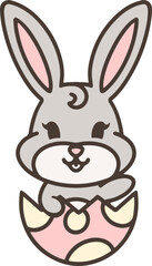 Fototapeta premium easter bunny hatching from egg