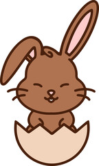 easter bunny hatching from egg