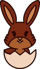 easter bunny hatching from egg