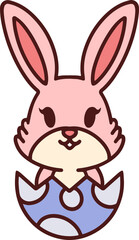 easter bunny hatching from egg