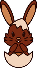 easter bunny hatching from egg