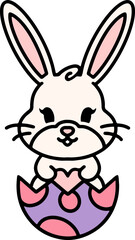 cute easter bunny in easter egg