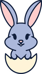 cute easter bunny in easter egg