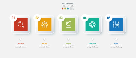 Infographic template business concept with step.
