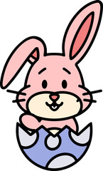 cute easter bunny in easter egg
