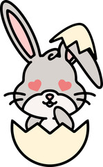 cute easter bunny in easter egg