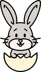 cute easter bunny in easter egg