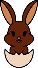 easter bunny in easter egg graphic