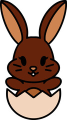 easter bunny in easter egg graphic