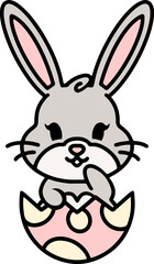 easter bunny in easter egg graphic