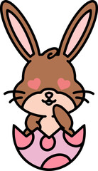 easter bunny in easter egg graphic