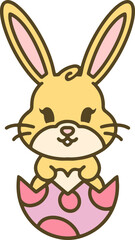 cute easter bunny in easter egg