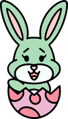 easter bunny in easter egg graphic