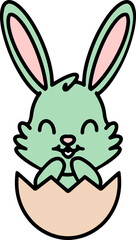 easter bunny in easter egg graphic