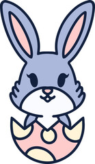 easter bunny in easter egg graphic