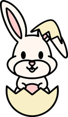 easter bunny in easter egg graphic