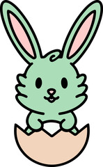 easter bunny in easter egg graphic