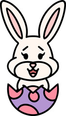 easter bunny in easter egg graphic