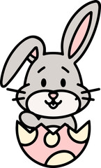 easter bunny in easter egg graphic