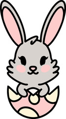 easter bunny in easter egg graphic