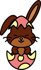 easter bunny in easter egg graphic