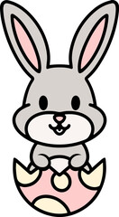 easter bunny in easter egg graphic