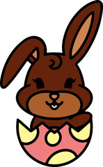 easter bunny in easter egg graphic