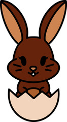 easter bunny in easter egg graphic